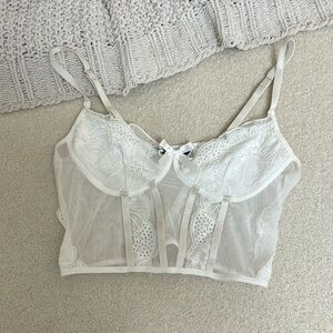 White lace crop top